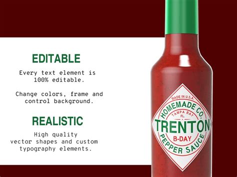 Hot Sauce Label Template Easy To Customize And Print Pepper Etsy