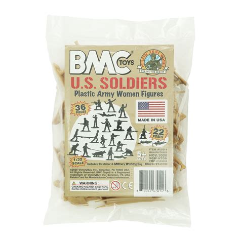 BMC PLASTIC ARMY WOMEN - Tan 36pc Female Soldier Figures - Made in USA – BMC Toys