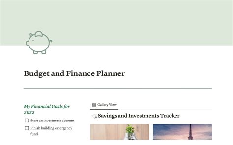 Budget And Finance Planner Notion Template