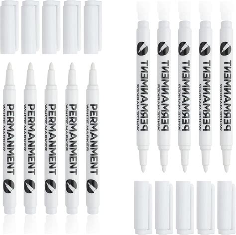 10Pcs White Marker Pen White Permanent Marker Pen Laundry Pen White