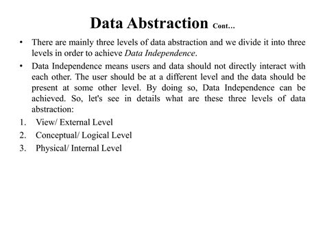 Data Abstraction In Dbms Ppt