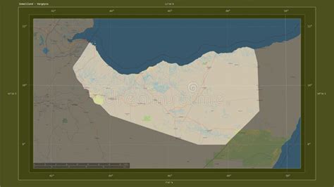 Somaliland Highlighted Composition Topo Standard Stock Illustration