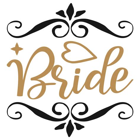 Bride Calligraphy Bride Hand Lettering Text With Diamond For