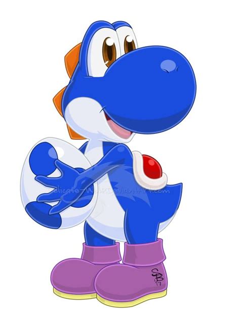 Blue Yoshi By Delicate Wolf Super Mario Art Yoshi Mario Art