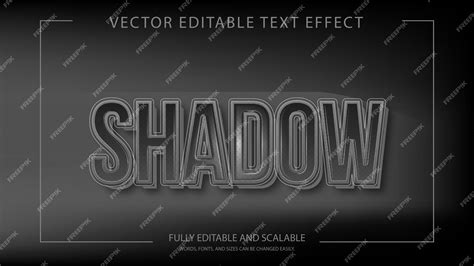 Premium Vector | Shadow text effect black and white text long shadow effect