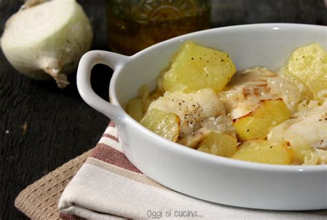 Baccalà al forno con patate Oggi si cucina