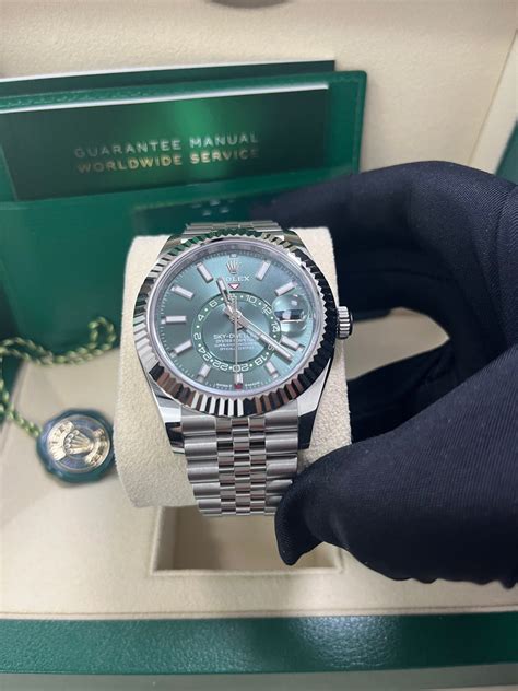 Rolex Sky Dweller Mint Green Index Dial Jubilee Bracelet 336934