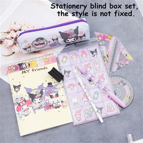 Buy Cartoon Gel Ink Pens With Pencil Cse And Ruler Kitty Eraser And