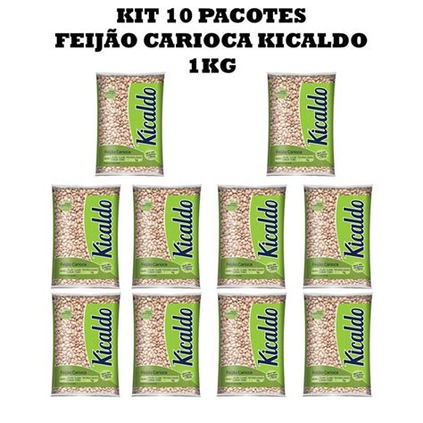 Kit 10 Pacotes Feijão Carioca Kicaldo 1kg Shopee Brasil