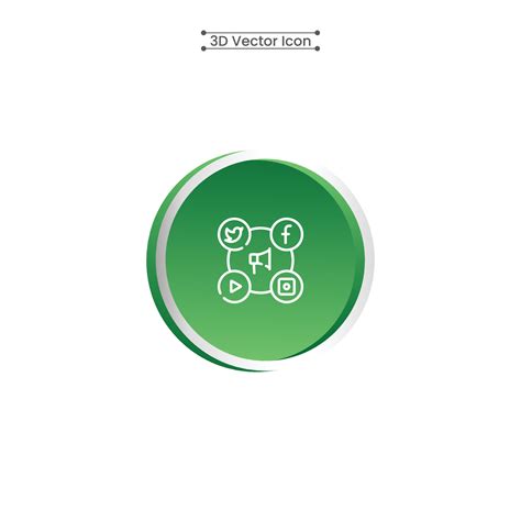 3d Social Media Marketing Icon Vector Illustration 10557360 Vector Art