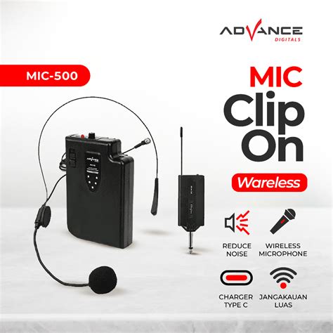 Jual Mic Bando Wireless Advance Mic 500 Mic Bando Wireless Mic Clip On