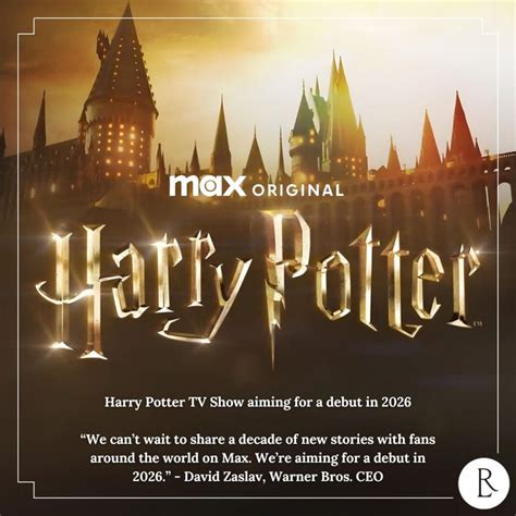 Harry Potter Tv Series Aiming For 2026 Premiere On Max The Rowling Library