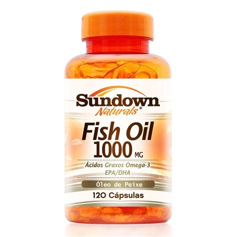 Óleo De Peixe Ômega 3 Em Cápsulas Fish Oil 1000mg Sundown Vitaminas