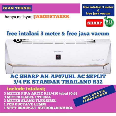 Jual AC SHARP AH AP7UHL AC SEPLIT 3 4 PK LOW WATT SAYONARA