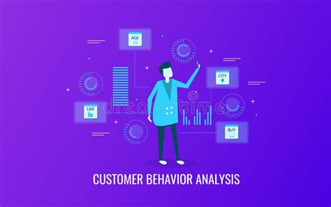 Customer Behavior Analysis Customer Data Information Analytics Monitoring Concept Flat