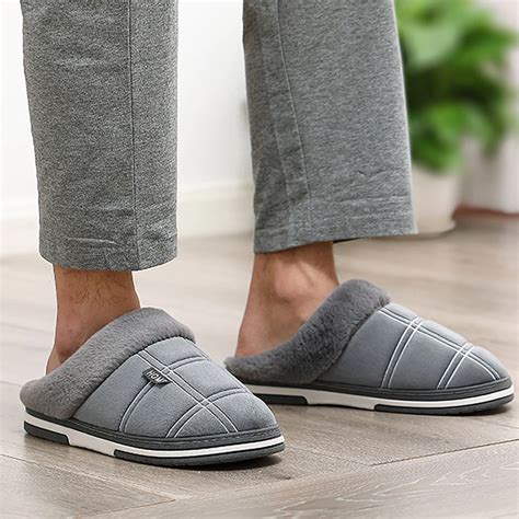 Mens Waterproof Warm Winter Slippers Mens Slippers Casual Slippers