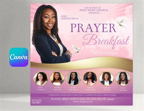 Women S Prayer Breakfast Flyer Church Flyer Etsy