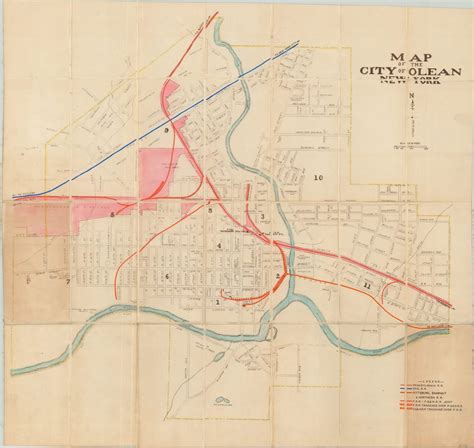 Map Of The City Of Olean New York Curtis Wright Maps