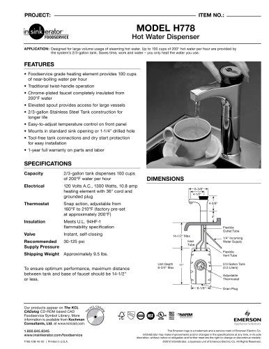 Sst Fltr Insinkerator Pdf Catalogs Documentation Brochures