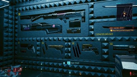 Cyberpunk All Stash Wall Weapons Tour With Maxxed Stats Youtube