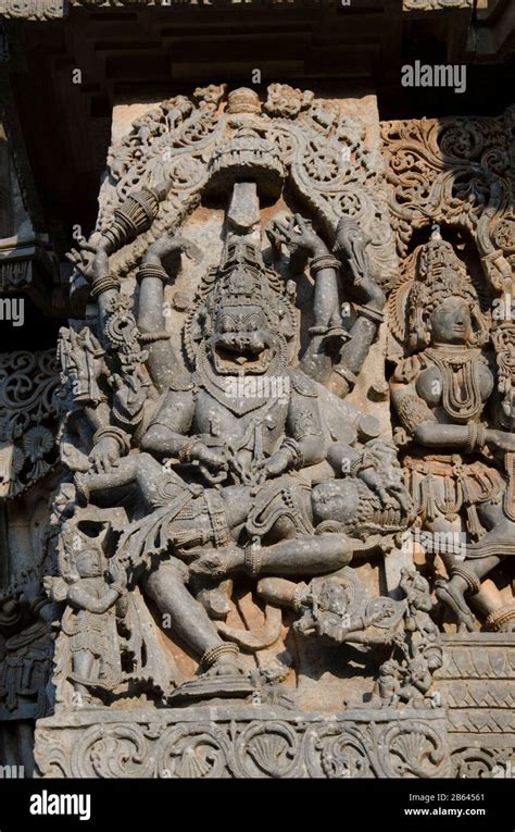 Carved Idols On The Outer Wall Of Hoysaleswara Temple Is A Th