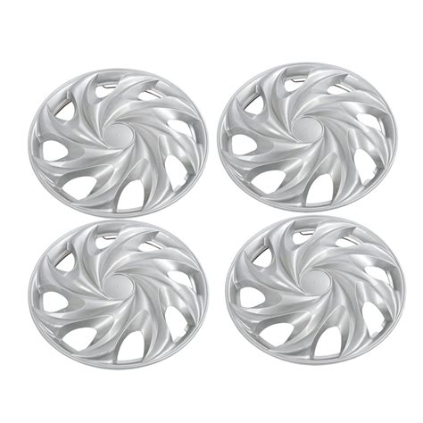 4 Pcs 13 Inch Wheel Hubcap Covers Silver Wheels Rim Cover Hub Caps For