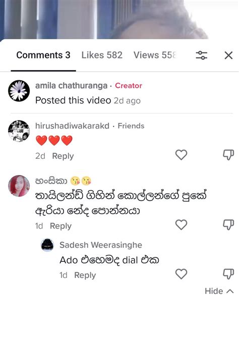 Amila Chathuranga On Twitter මේ මගේ ටික්ටොක් එකකට ලැබුන කමෙන්ට් එකක්