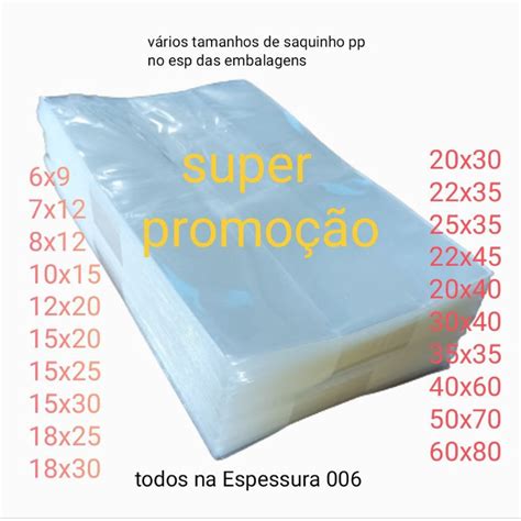 Saco Saquinho Pl Stico Cristal Transparente Pp V Rias Medidas Shopee