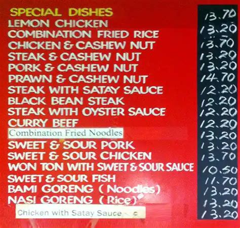 Menu at New Asia Takeaways fast food, Christchurch