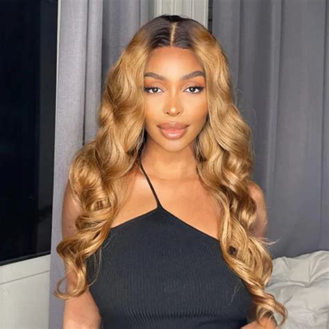 Ombre Honey Blonde Wear Go Glueless Body Wave X Pre Cut Hd Lace