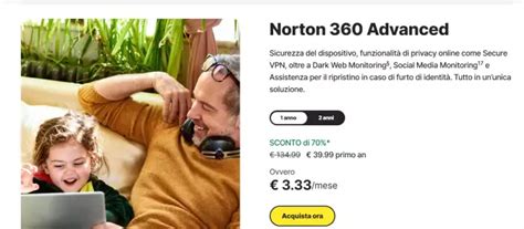 Norton Advanced Navigazione Protetta E Anonima A Mese