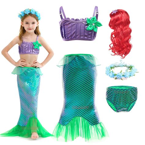 Menina Princesa Pequena Sereia Ariel Vestidos Crian As Halloween