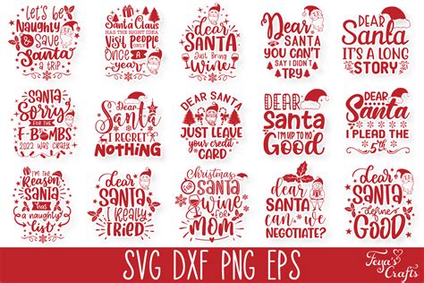 Dear Santa Funny Christmas Svg Quotes Pack By Anastasia Feya Fonts