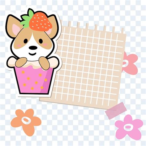 Lindas Notas Kawaii Para Hacer La Lista Pegatina De Perro Corgy Peque O