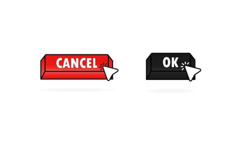 Premium Vector Ok And Cancel Buttons Buttons With Symbols For Web