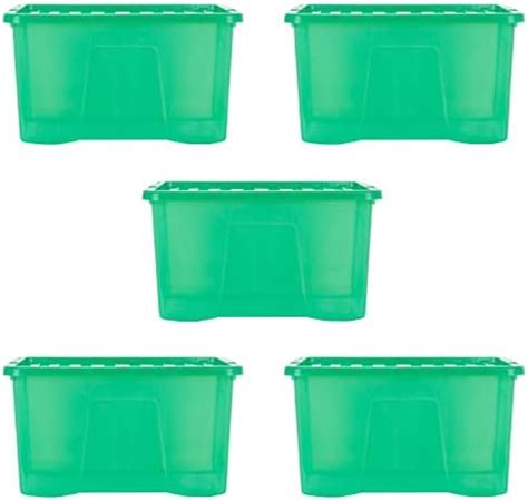 Wham Crystal X L Plastic Storage Boxes With Lids Large Size Strong