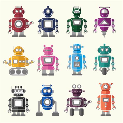 Illustration of robot icons set - Download Free Vectors, Clipart ...