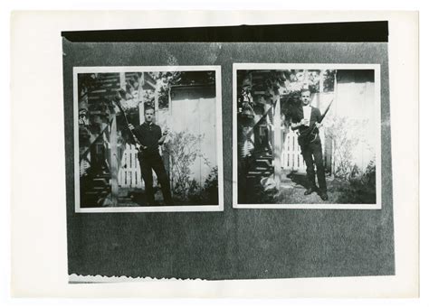 Lee Harvey Oswald In Backyard With Rifle 2 Side 1 Of 2 The