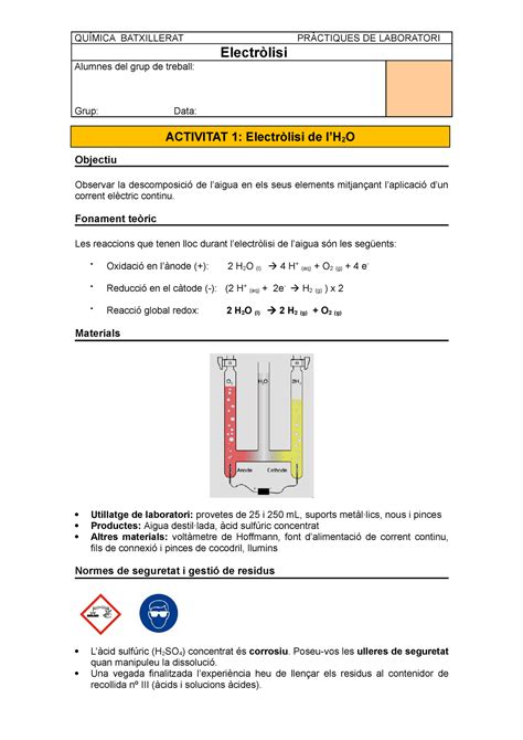 PRT electrolisi aigua i nacl 2019 20 QUÍMICA BATXILLERAT PRÀCTIQUES