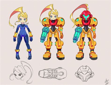 JAZ on Twitter: "Mega Man Zero style (Toru Nakayama) Samus Aran # ...