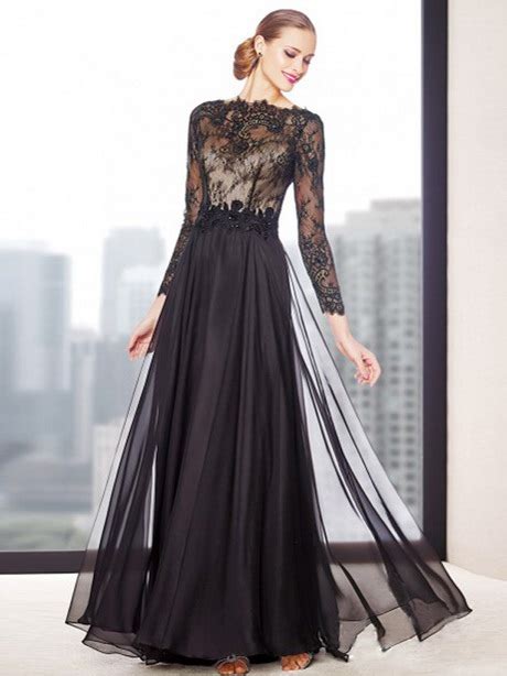 Abendkleid Langarm Bodenlang