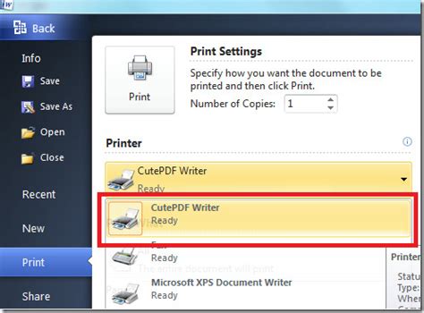 Create Pdf Document From Microsoft Word In Windows