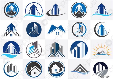 Modern House Logo Design Real Estate Logo Template Home Icon Stock