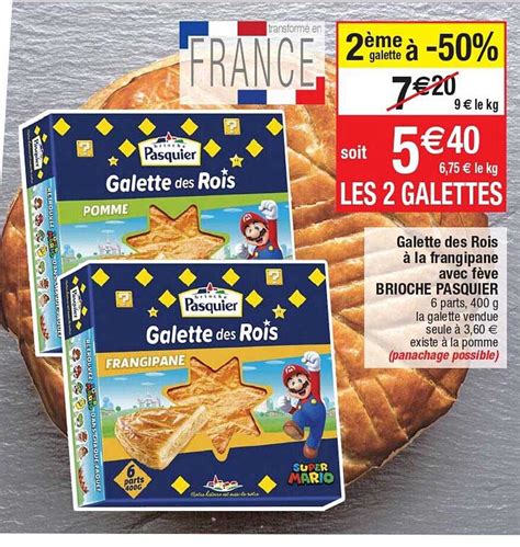 Promo Galette Des Rois à La Frangipane Avec Fève Brioche Pasquier chez