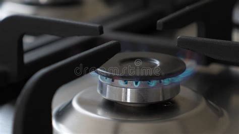 Kitchen Gas Burner Flaming In Interior Stock Video Video Of