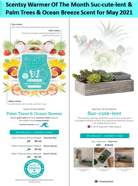 Scentsy Warmer Of The Month Suc Cute Lent And Palm Trees And Ocean Breeze