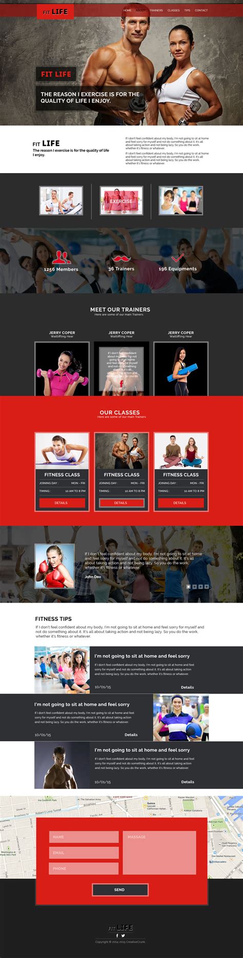 FitLife Fitness One Page PSD Template Bypeople