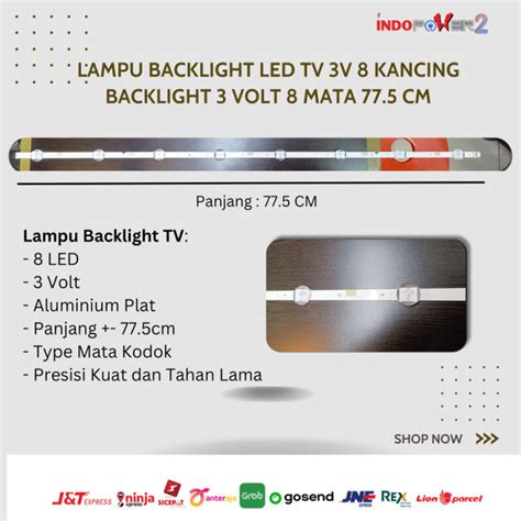 Lampu Backlight Led Tv 3v 8 Kancing Backlight 3 Volt 8 Mata 77 5 Cm Lazada Indonesia