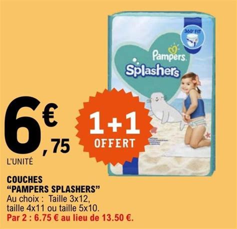 Promo Couches Pampers Splashers Chez E Leclerc