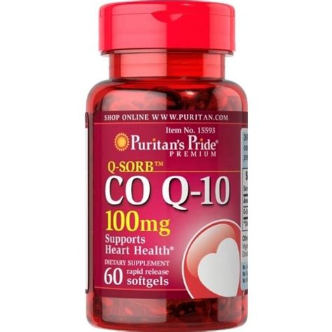 CoQ 10 100 Mg 60s Q SORB Puritans Pride COENZIMA Q10 Vitaminas